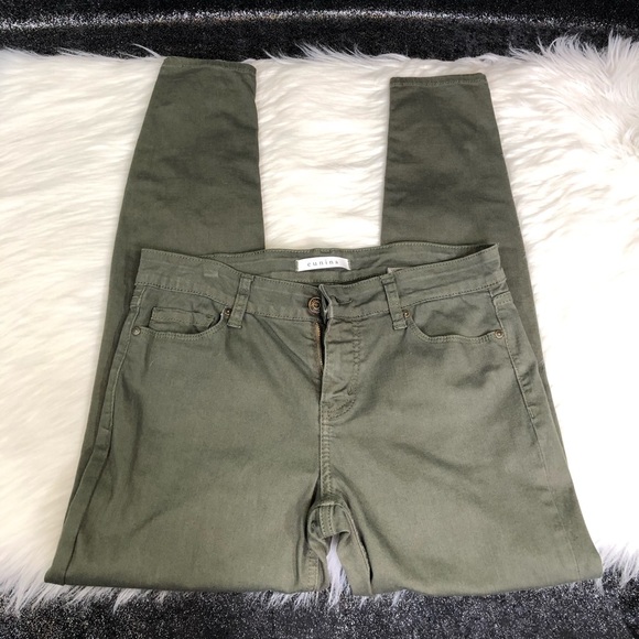 Green denim ankle jeans - Picture 2 of 5
